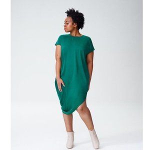 Universal Standard Green Cupro Geneva Tunic Dress